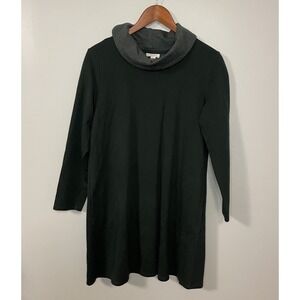 J. Jill PURE JILL Double Knit Cowl Neck Dress Petite Mp Womens Green Pockets